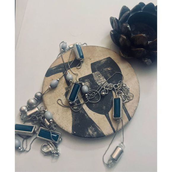 PRETTY BLUE BOHO STONE LAYERED NECKLACE - Picture 3 of 7